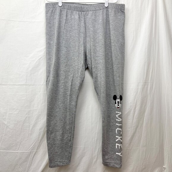 Disney Elastic Waist Mickey Mouse Sweatpants Women XL Gray - Picture 1 of 7